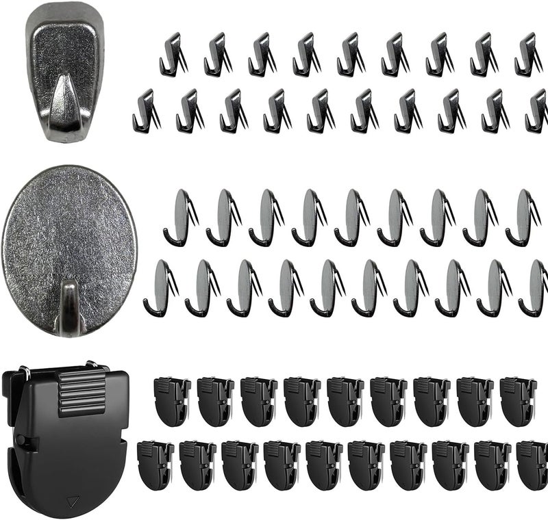 TORISING Cubicle Hooks 40 Pcs & Cubicle Clips 20Pcs Fabric Panel Wall Hooks Cubicle Clips Notes Memos Standard Size for Office Home Kitchen Room Board Hanging Supplies - Image 1